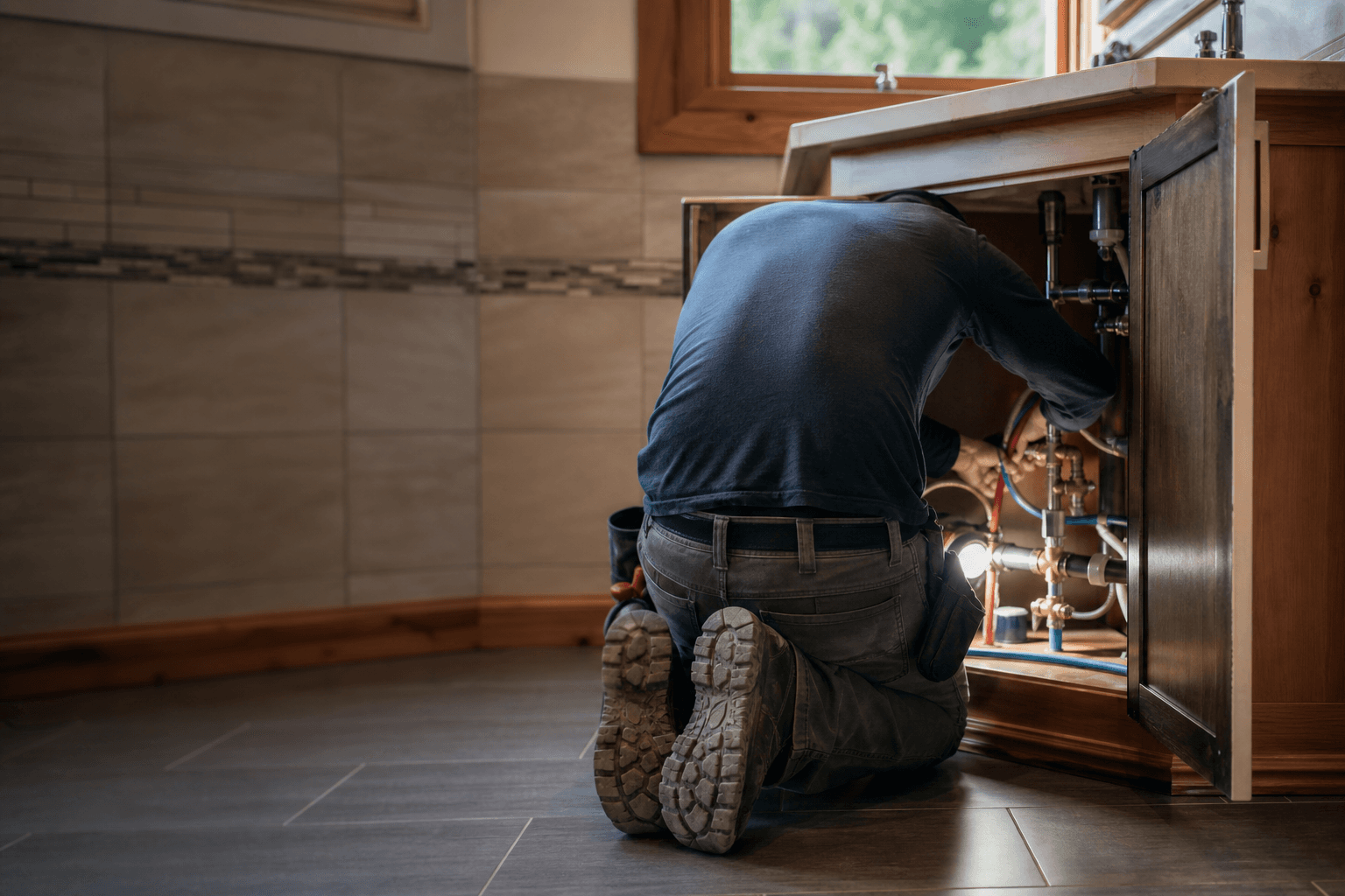 Bathroom Poly B Plumbing Replacement — poly B replacement in Burnaby