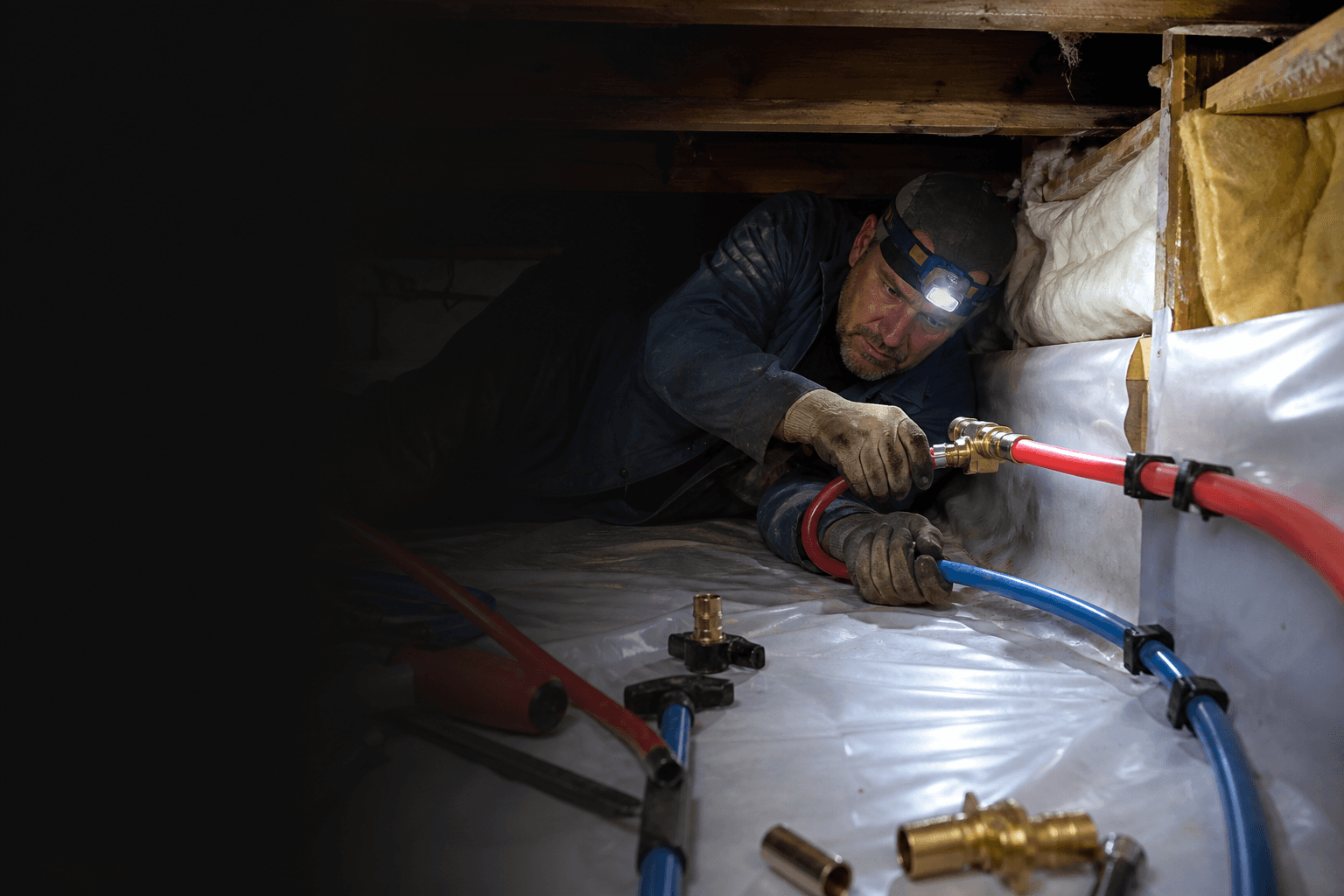 Crawl Space & Utility Room Repipe — poly B replacement in Burnaby
