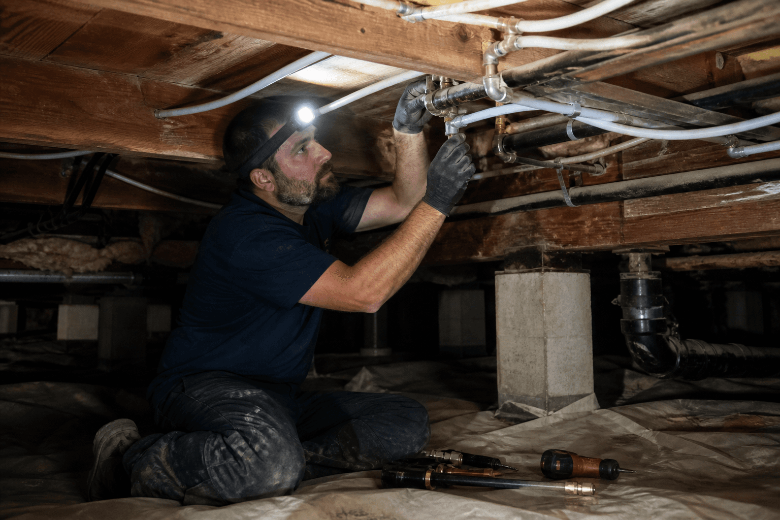 Crawl Space & Utility Room Repipe in Burnaby — poly b plumbing specialists